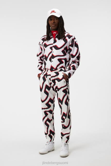 J.Lindeberg petrusprinttihousut miehet silta-aalto valkoinen 4VD0391 vaatetus