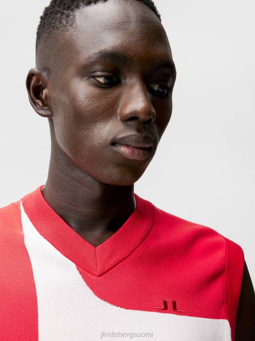 J.Lindeberg davis-neulottu liivi miehet tulenpunainen 4VD0593 vaatetus