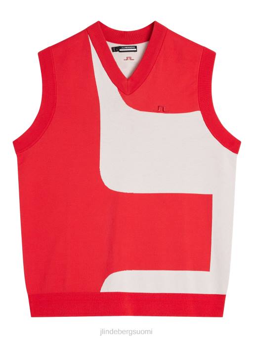 J.Lindeberg davis-neulottu liivi miehet tulenpunainen 4VD0593 vaatetus
