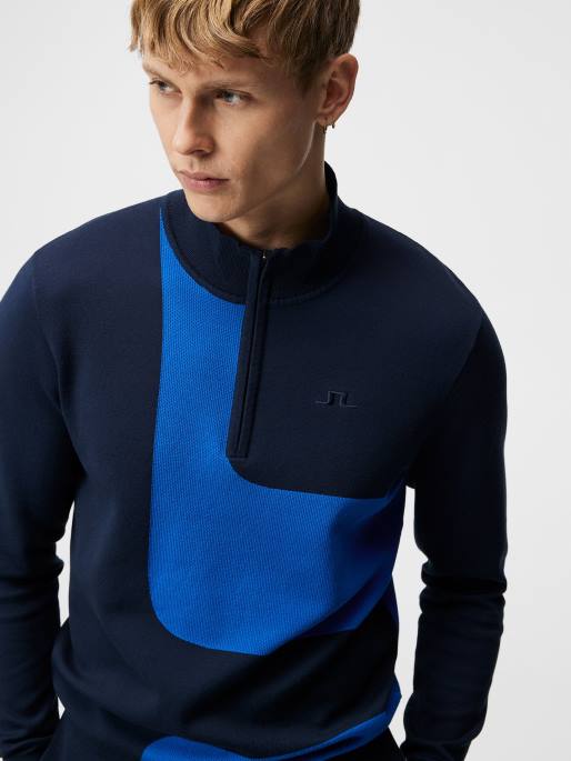 J.Lindeberg davis-neulottu pusero miehet laivasto 4VD0595 vaatetus