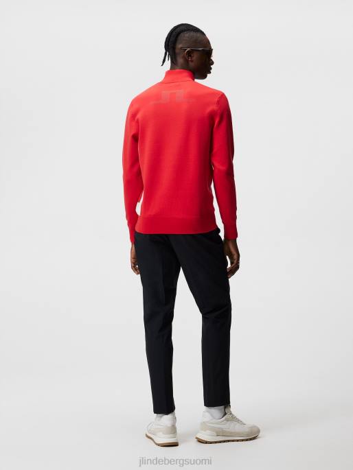 J.Lindeberg davis-neulottu pusero miehet tulenpunainen 4VD0594 vaatetus