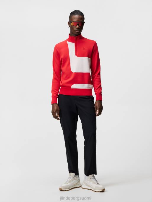 J.Lindeberg davis-neulottu pusero miehet tulenpunainen 4VD0594 vaatetus