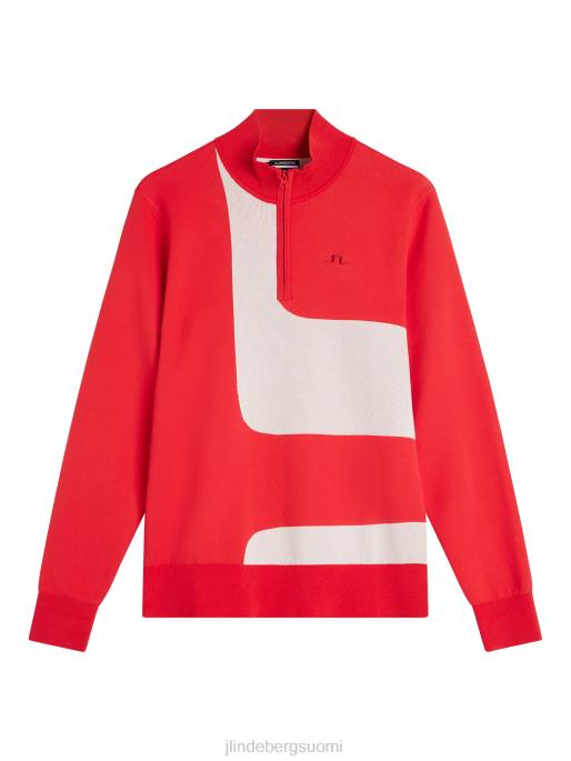 J.Lindeberg davis-neulottu pusero miehet tulenpunainen 4VD0594 vaatetus