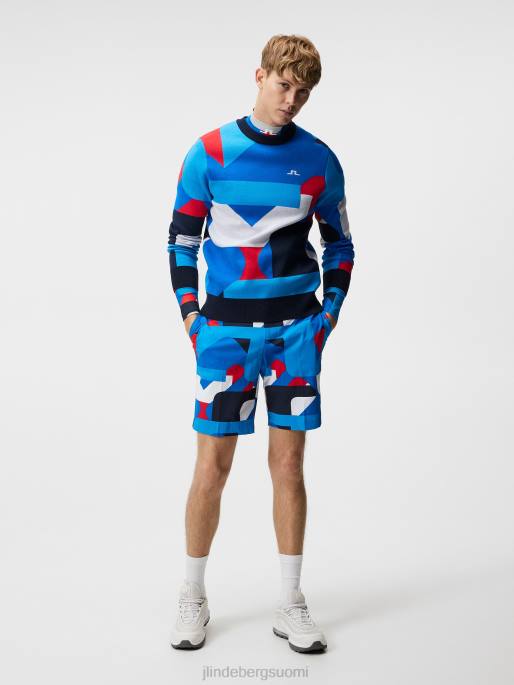 J.Lindeberg fela neulottu villapaita miehet loistava sininen iso silta 4VD0582 vaatetus