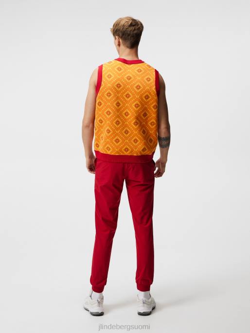 J.Lindeberg jack-neulottu liivi miehet oranssi timanttilogo 4VD0600 vaatetus