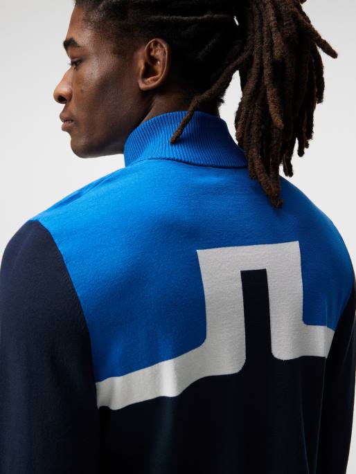 J.Lindeberg jeff-neulottu villapaita miehet laivasto 4VD0590 vaatetus