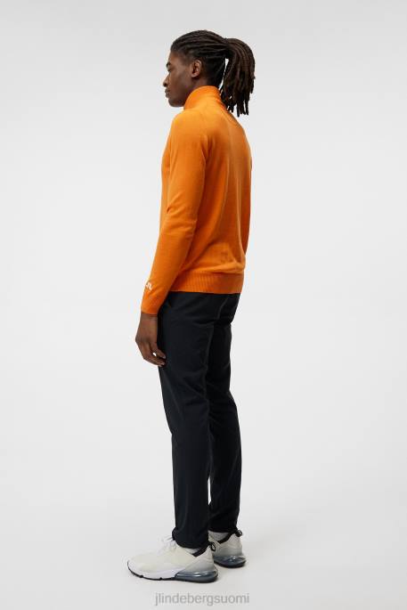 J.Lindeberg kian vetoketjullinen villapaita miehet ruosteinen oranssi 4VD0658 vaatetus