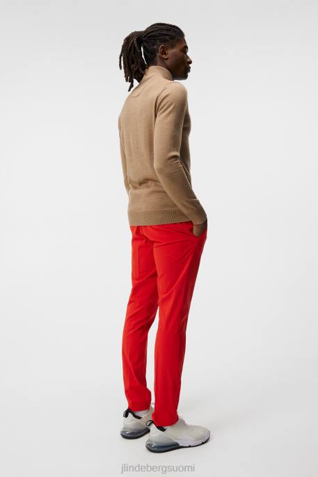 J.Lindeberg kian vetoketjullinen villapaita miehet tiikeriruskea 4VD0656 vaatetus