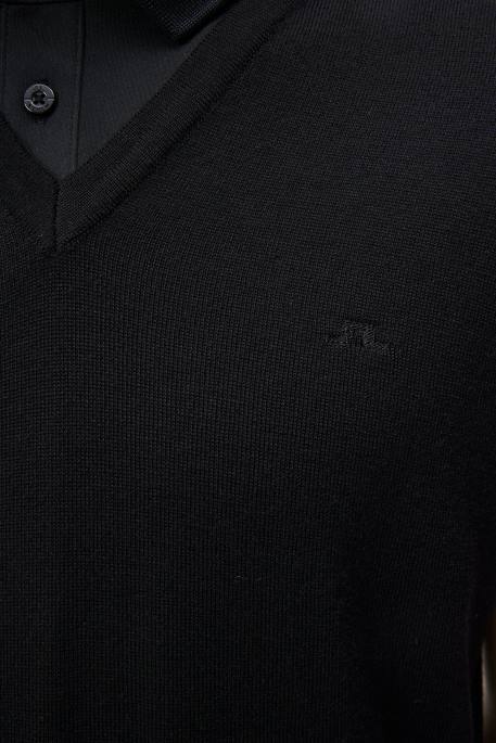 J.Lindeberg liam neulottu liivi miehet musta 4VD0544 vaatetus