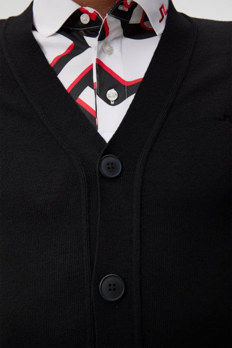 J.Lindeberg lucas neuletakki miehet musta 4VD0550 vaatetus