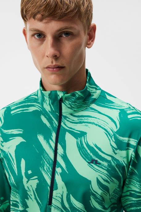 J.Lindeberg luke print puoli vetoketjullinen välikerros miehet vihreä laakso 4VD0527 vaatetus