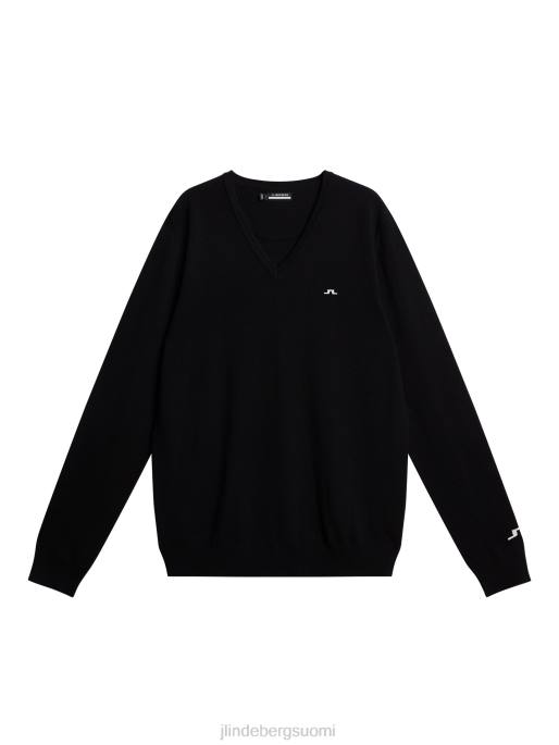 J.Lindeberg lymann neulottu pusero miehet musta 4VD0557 vaatetus