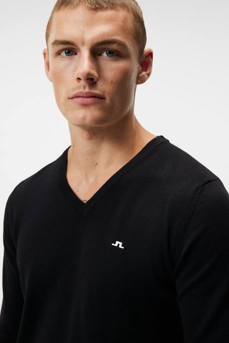 J.Lindeberg lymann neulottu pusero miehet musta 4VD0651 vaatetus