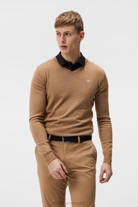 J.Lindeberg lymann neulottu pusero miehet tiikeriruskea 4VD0652 vaatetus