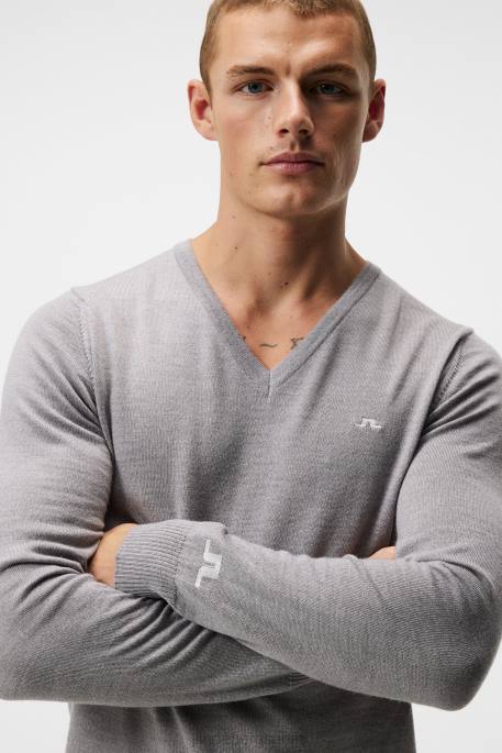 J.Lindeberg lymann neulottu pusero miehet vaaleanharmaa melansi 4VD0653 vaatetus