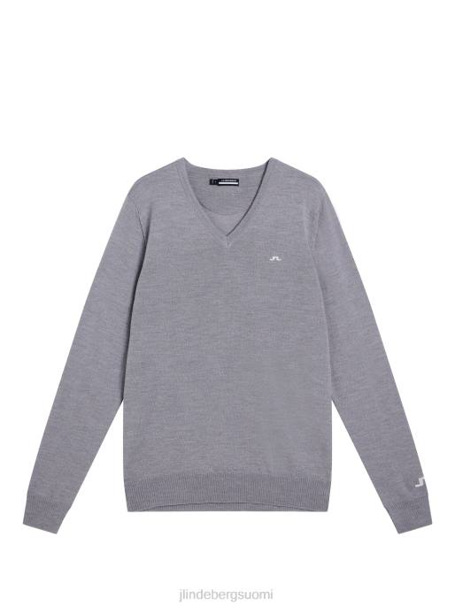 J.Lindeberg lymann neulottu pusero miehet vaaleanharmaa melansi 4VD0653 vaatetus