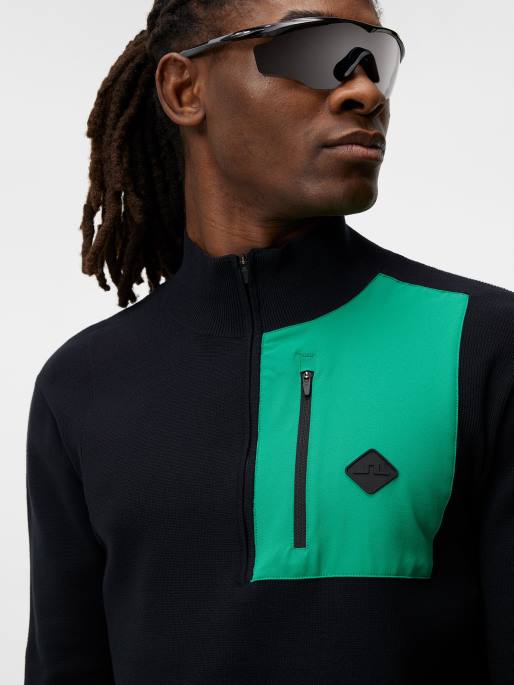 J.Lindeberg marc-neulottu pusero miehet musta 4VD0597 vaatetus