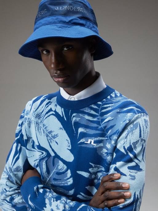 J.Lindeberg percy villapaita miehet hibiscus sininen 4VD0659 vaatetus