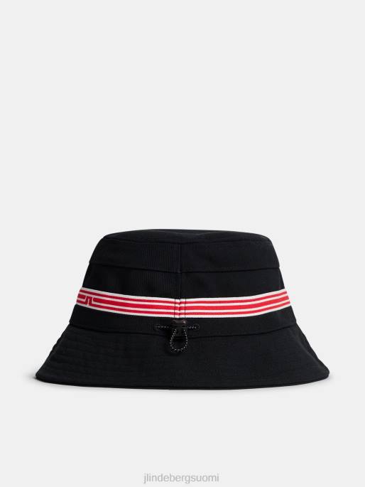 J.Lindeberg denver stripe bucket hattu miehet musta 4VD0771 lisävaruste