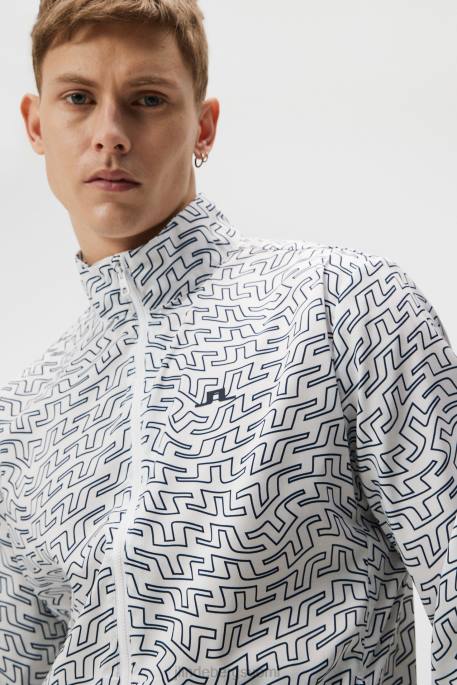 J.Lindeberg tuhkakevyt pakattava printtakki miehet valkoinen siltapyörre 4VD0705 vaatetus