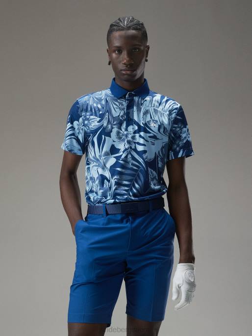 J.Lindeberg Martin print poolo miehet hibiscus sininen 4VD0338 vaatetus