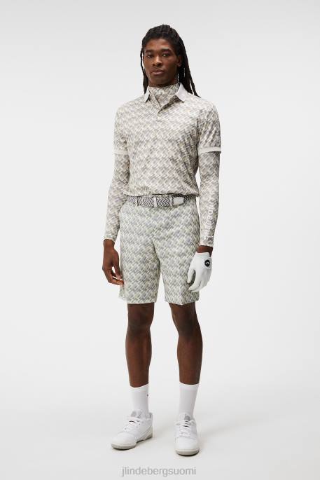 J.Lindeberg Tour tech print poolo miehet harmaa mikrosilta 4VD022 vaatetus