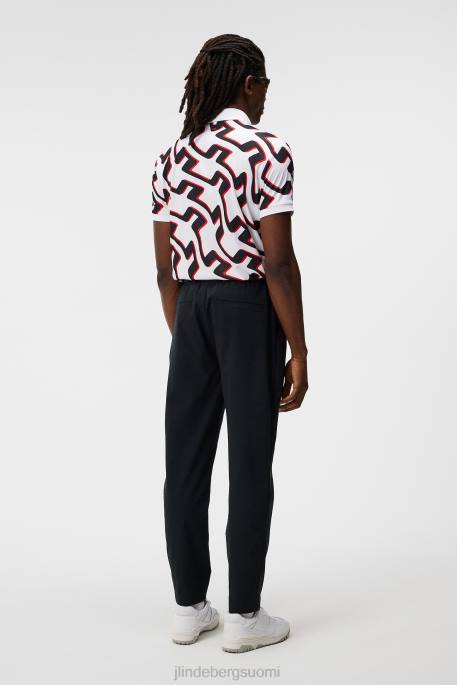 J.Lindeberg Tour tech print poolo miehet silta-aalto valkoinen 4VD017 vaatetus