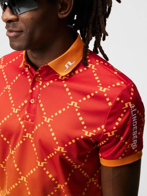 J.Lindeberg Tour tech print poolo miehet sunset fade logo 4VD0243 vaatetus