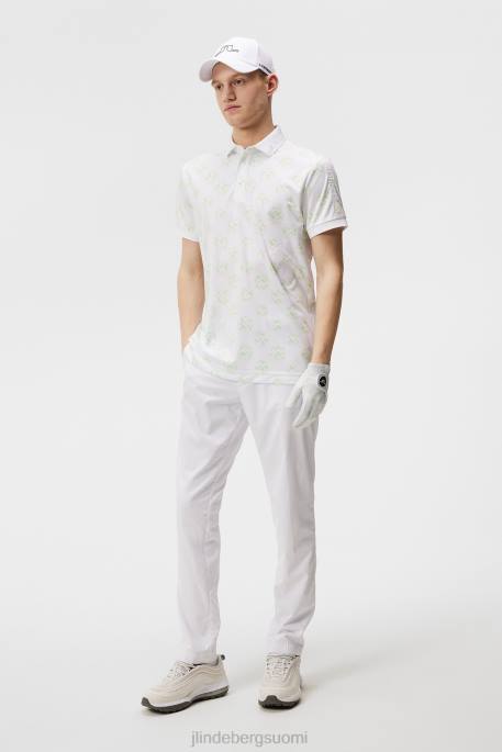 J.Lindeberg Tour tech print poolo miehet valkoinen pallopiste 4VD0248 vaatetus