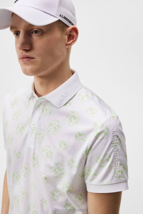 J.Lindeberg Tour tech print poolo miehet valkoinen pallopiste 4VD0248 vaatetus