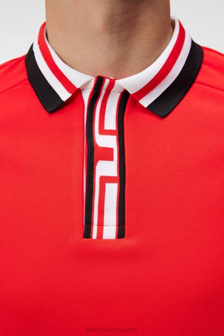 J.Lindeberg hals polo miehet tulenpunainen 4VD035 vaatetus