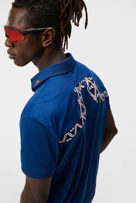 J.Lindeberg kv print poolo miehet kiinteistön sininen 4VD028 vaatetus