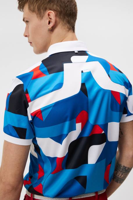 J.Lindeberg kv print poolo miehet loistava sininen iso silta 4VD0273 vaatetus