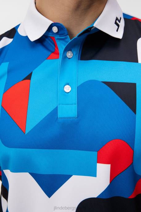 J.Lindeberg kv print poolo miehet loistava sininen iso silta 4VD0273 vaatetus