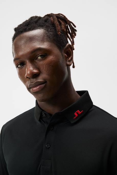 J.Lindeberg kv print poolo miehet musta 4VD027 vaatetus