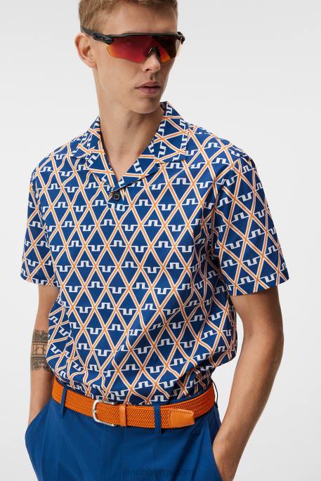 J.Lindeberg lomakeskuksen paita miehet kiinteistön sininen timantti 4VD031 vaatetus