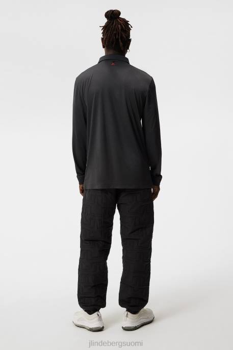 J.Lindeberg tour tech pitkähihainen poolo miehet musta melansi 4VD0107 vaatetus