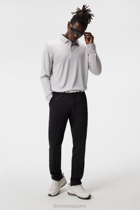 J.Lindeberg tour tech pitkähihainen poolo miehet vaaleanharmaa melansi 4VD0106 vaatetus