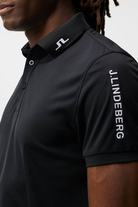 J.Lindeberg tour tech säännöllisesti sopiva golfpoolo miehet musta 4VD0346 vaatetus