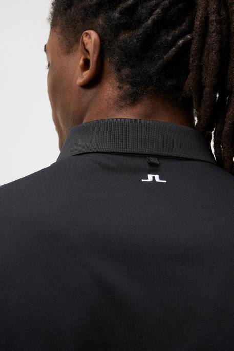 J.Lindeberg tour tech säännöllisesti sopiva golfpoolo miehet musta 4VD0346 vaatetus