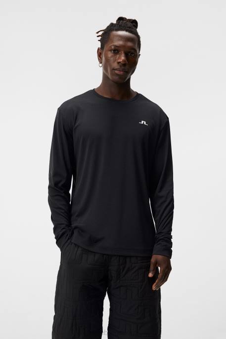 J.Lindeberg ade pitkähihainen t-paita miehet musta 4VD08 vaatetus