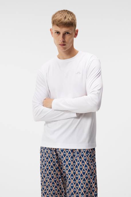 J.Lindeberg ade pitkähihainen t-paita miehet valkoinen 4VD06 vaatetus