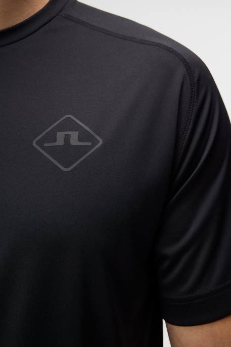 J.Lindeberg timantti t-paita miehet musta 4VD0173 vaatetus