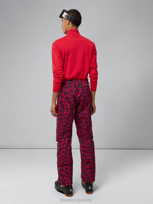 J.Lindeberg eclipse print -housut miehet siltapyörre punainen 4VD01308 vaatetus