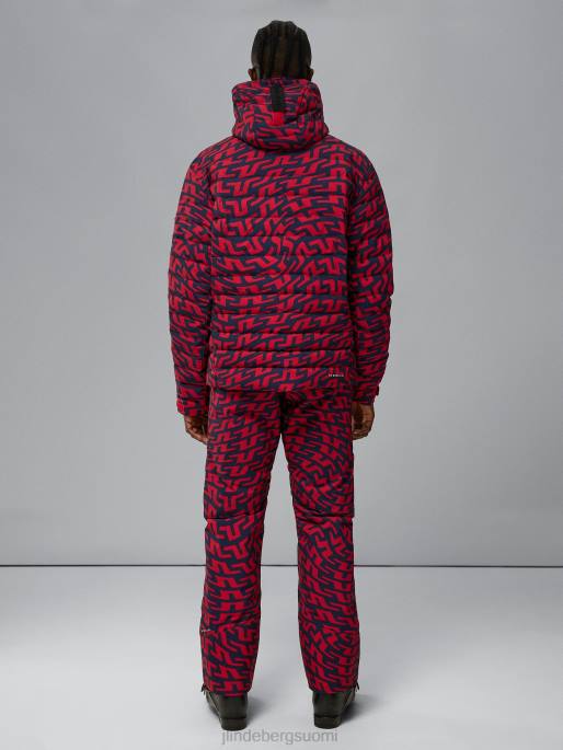 J.Lindeberg Thermic Pro print untuvatakki miehet siltapyörre punainen 4VD01283 vaatetus