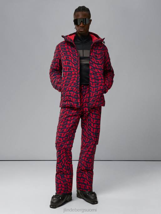 J.Lindeberg Thermic Pro print untuvatakki miehet siltapyörre punainen 4VD01283 vaatetus