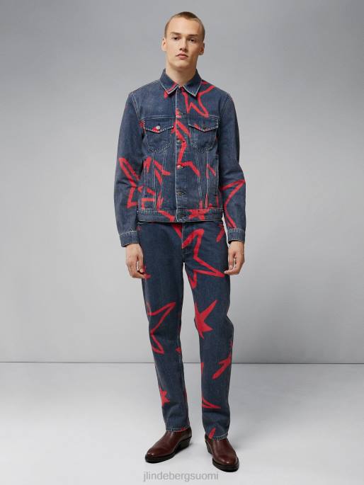 J.Lindeberg johnny star -printtifarkut miehet laivasto 4VD02578 vaatetus