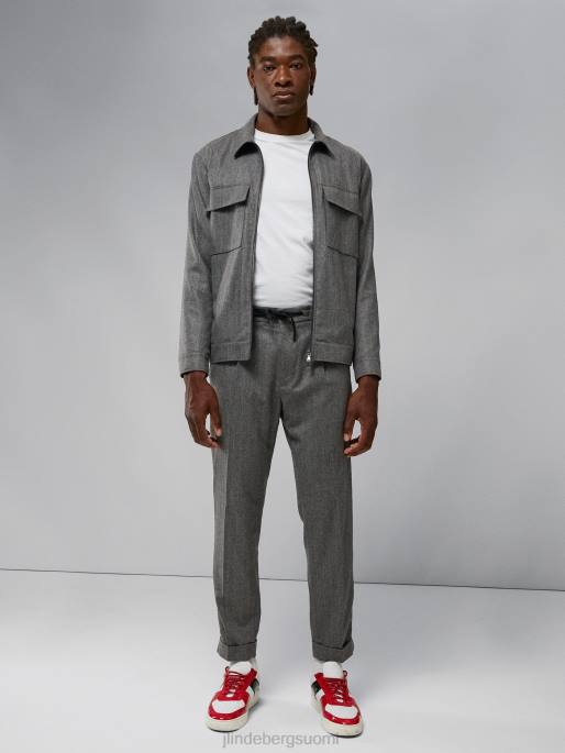 J.Lindeberg sasha raidalliset flanellihousut miehet harmaa melansi 4VD02197 vaatetus