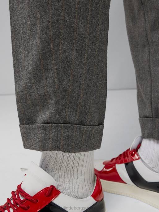 J.Lindeberg sasha raidalliset flanellihousut miehet harmaa melansi 4VD02197 vaatetus