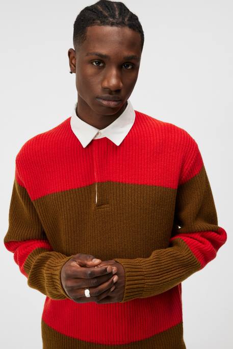 J.Lindeberg Larkspur rugby -neule miehet voipähkinä 4VD0999 vaatetus